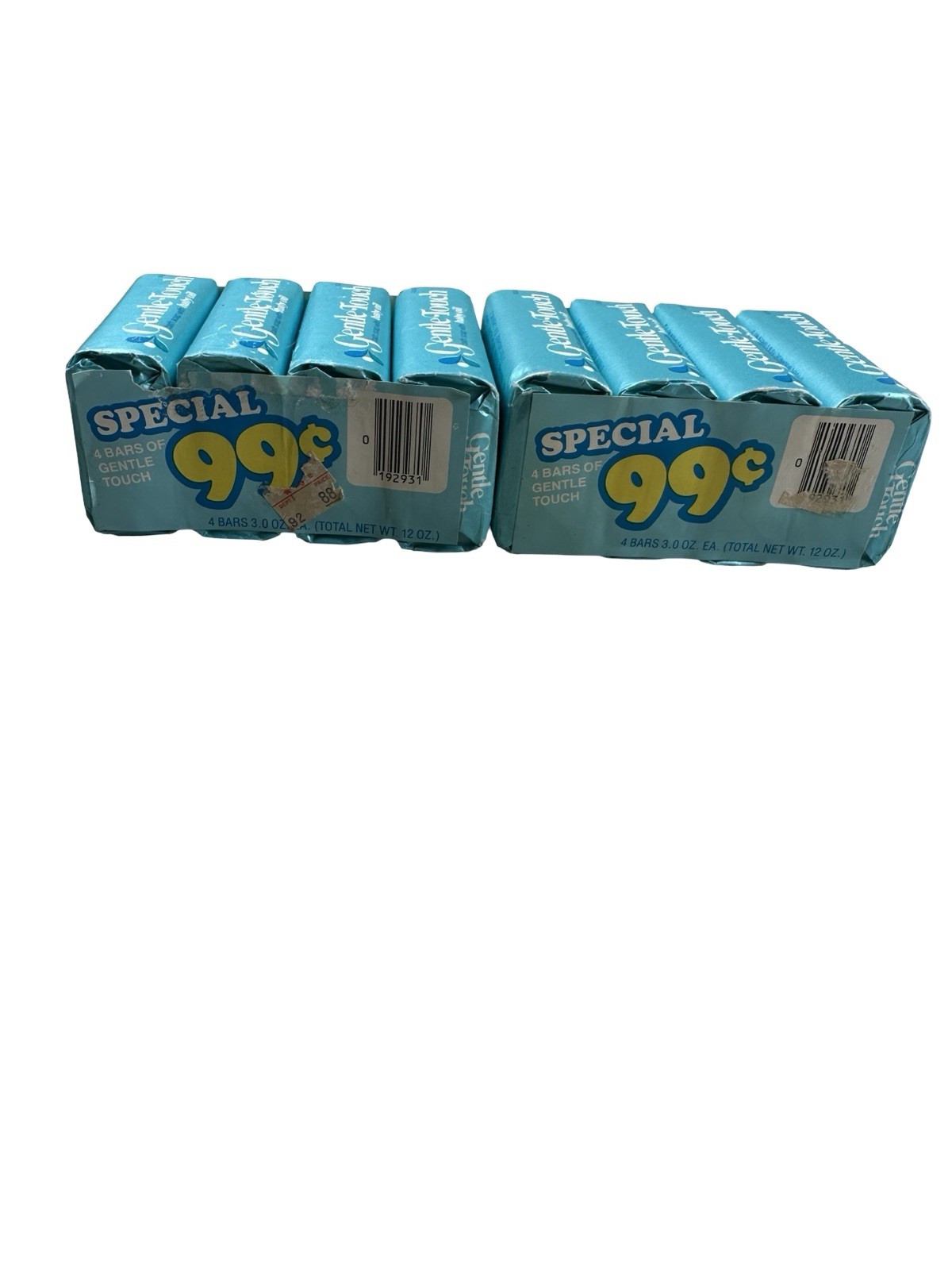Vintage Gentle Touch Bath Soap w/ Baby Oil Lot of 8 Bars Aqua 3oz NOS Sealed