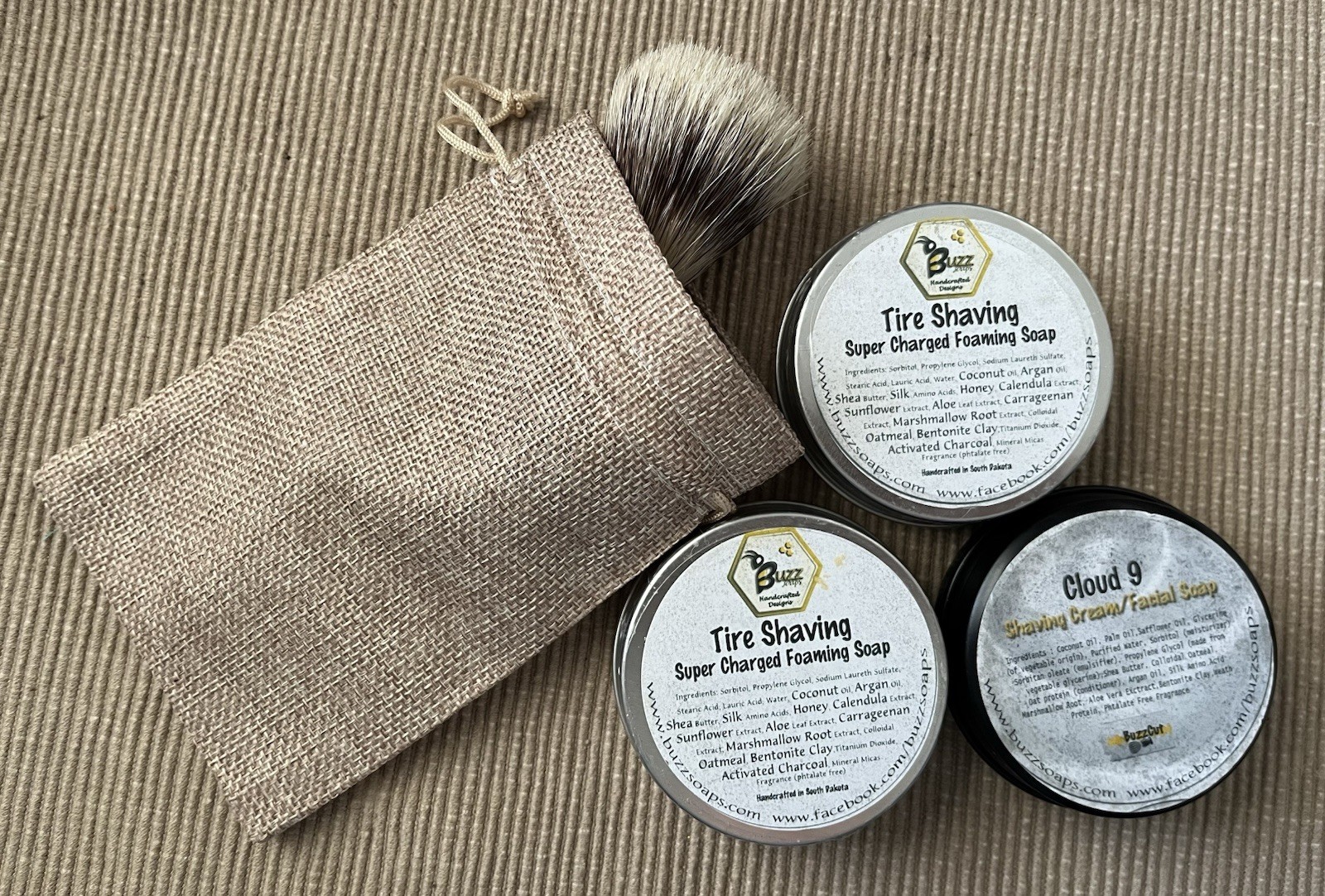 Original Handcrafted Men’s Foaming Soap, Facial Soap & Brush from Buzz Soaps USA