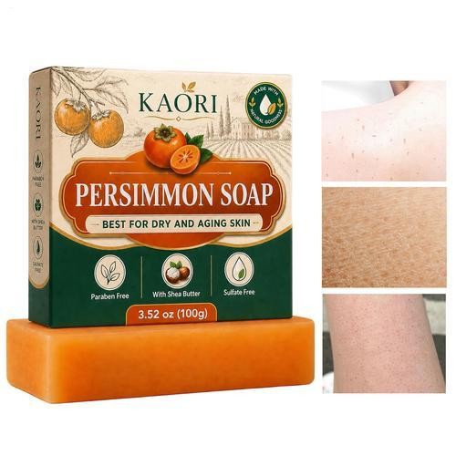 Persimmon Soap Green Tea Extract For Dry Aging Skin Unisex 1pc