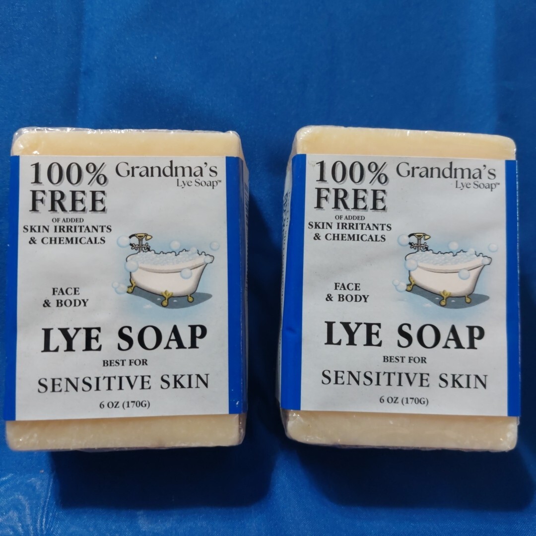 Grandma’s Pure & Natural Lye Soap 6oz No Fragrance Bar Soap (QTY 2 pack)