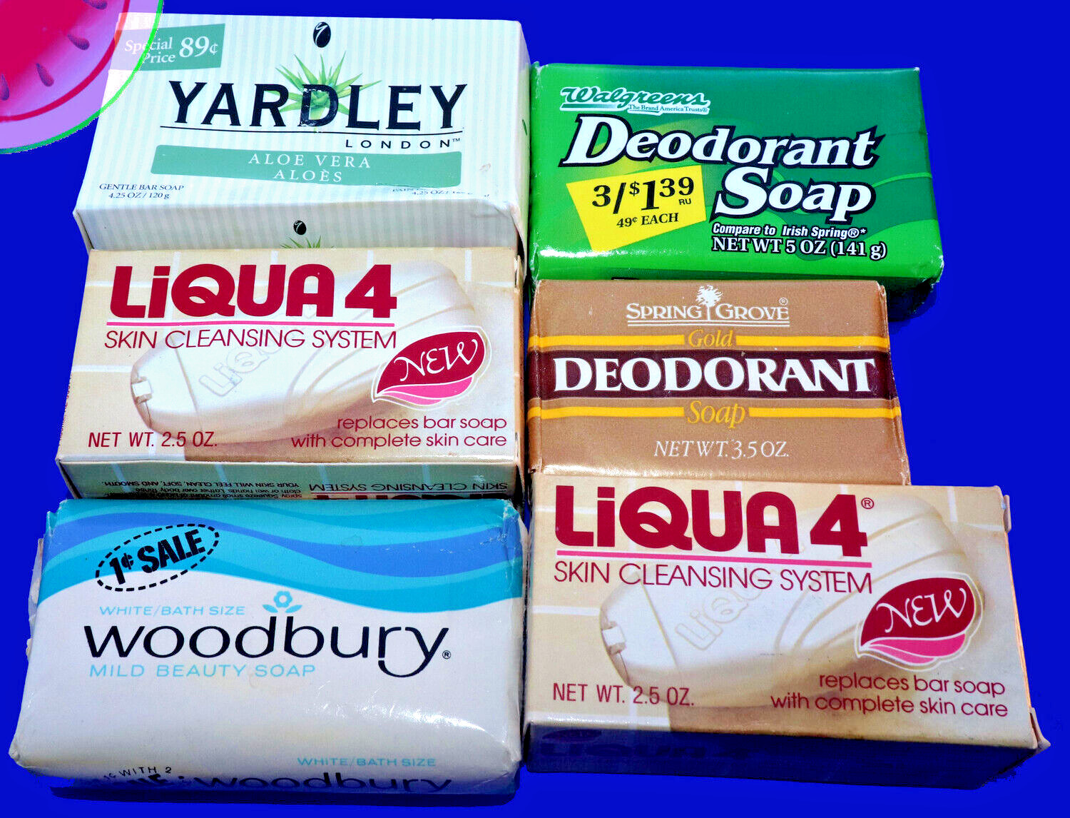 Lot 6 BARS OF RETRO SOAP Collection Various Brands Woodbury Vintage 70’s 80’s