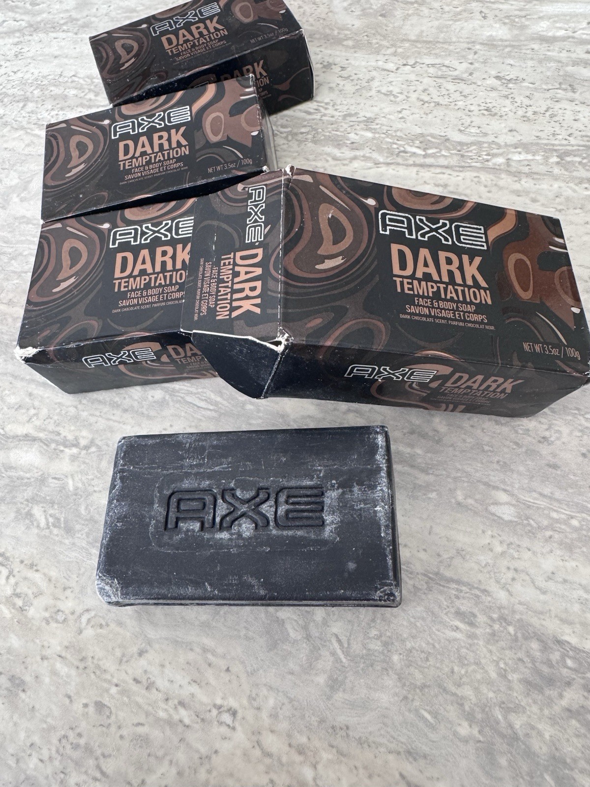 AXE DARK TEMPTATION FACE & BODY SOAP BARS 6 x 3.5 oz Ea Bar RARE Lot Of 4