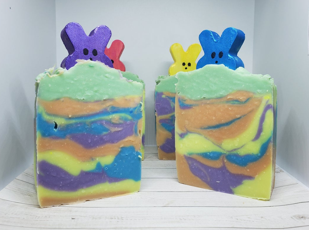 Peep’N Around Easter Bunny Colorful Cold Process Bar Soap, 5.5 Ounce Bars