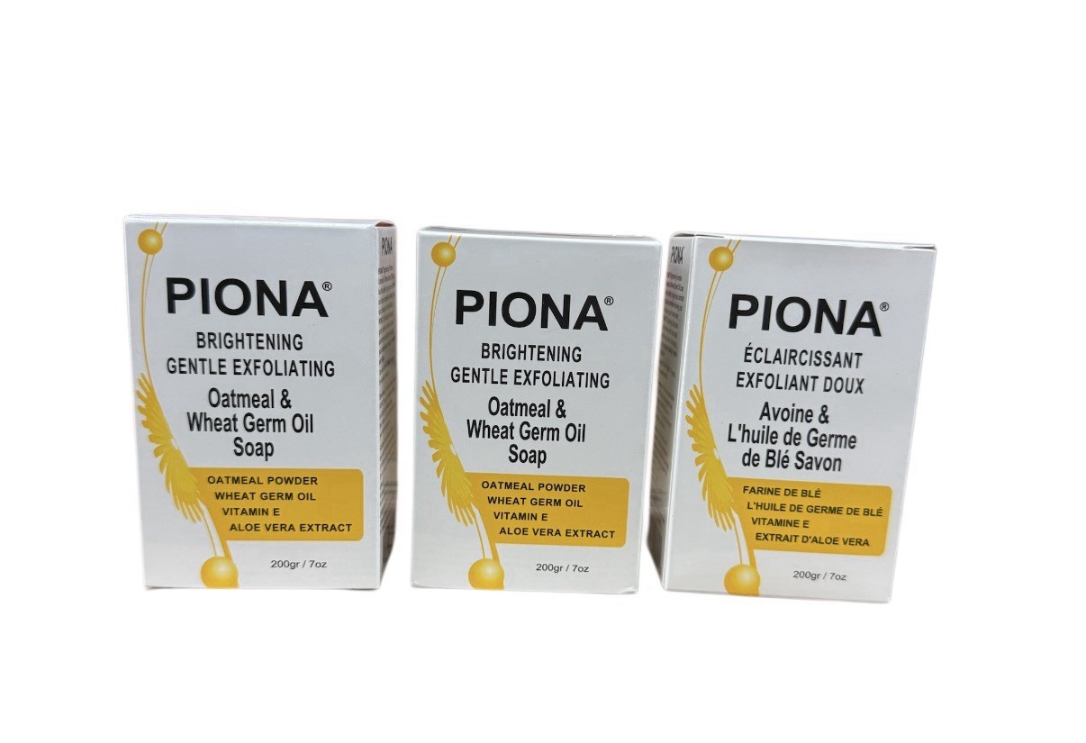 PIONA Brightening Gentle Exfoliating Oatmeal & Wheat Germ Oil 3 Packs Soap 7 Oz.