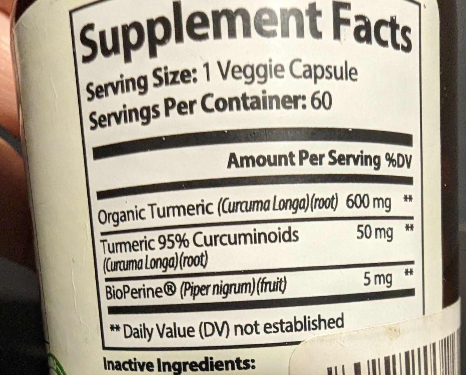 Nutritionsy Turmeric – 600mg – 60 capsules – Anti-Aging – Heart and Joint Health