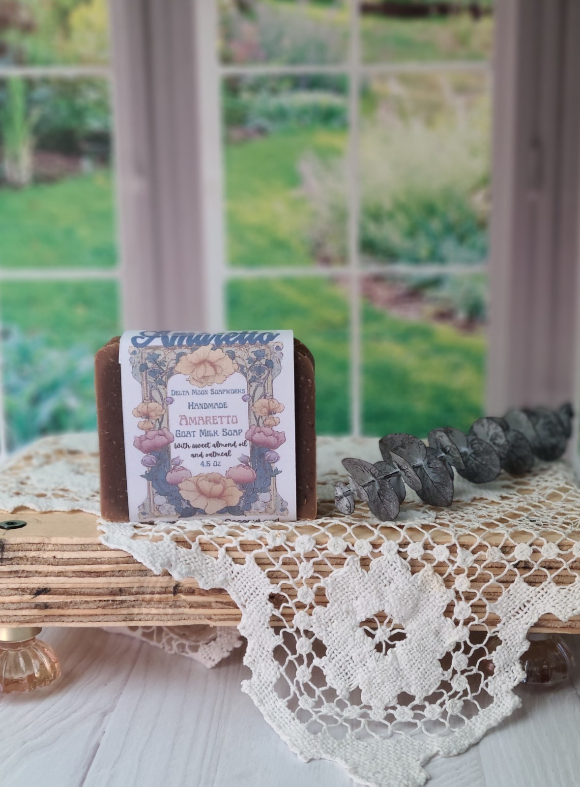 Handmade Amaretto Goat Milk Soap, Oatmeal, + samples, ships fast