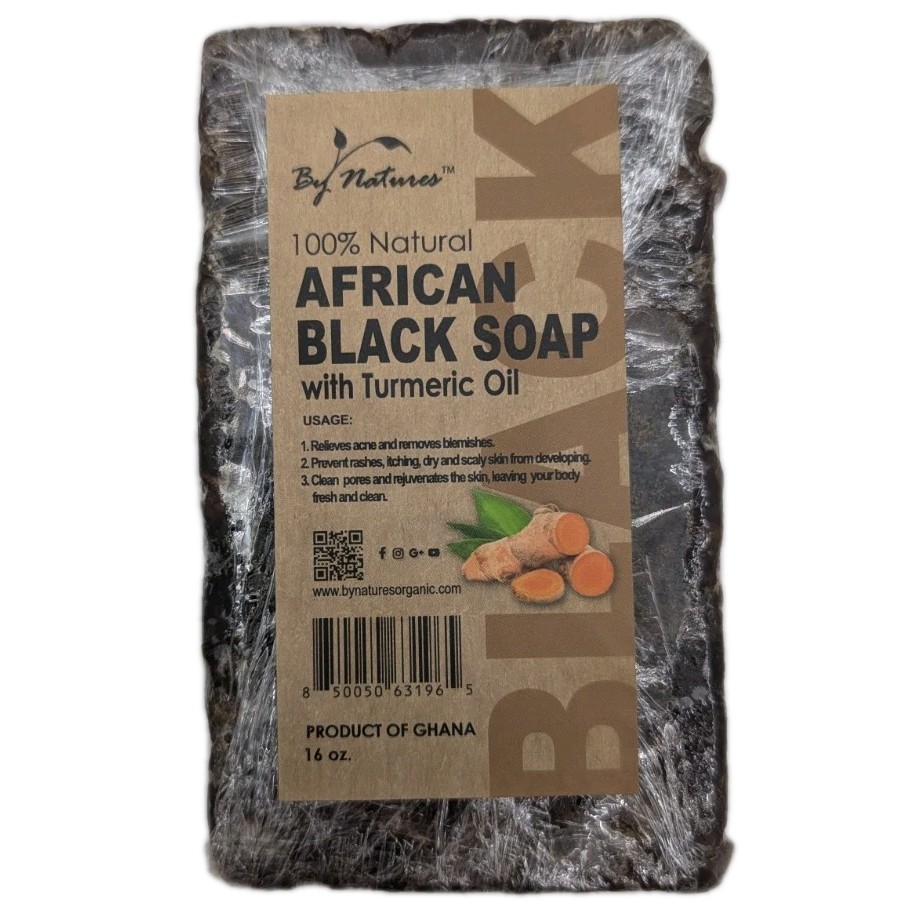 By Natures African Black Soap Turmeric Oil 16oz 2 Pack Natural Skin Care