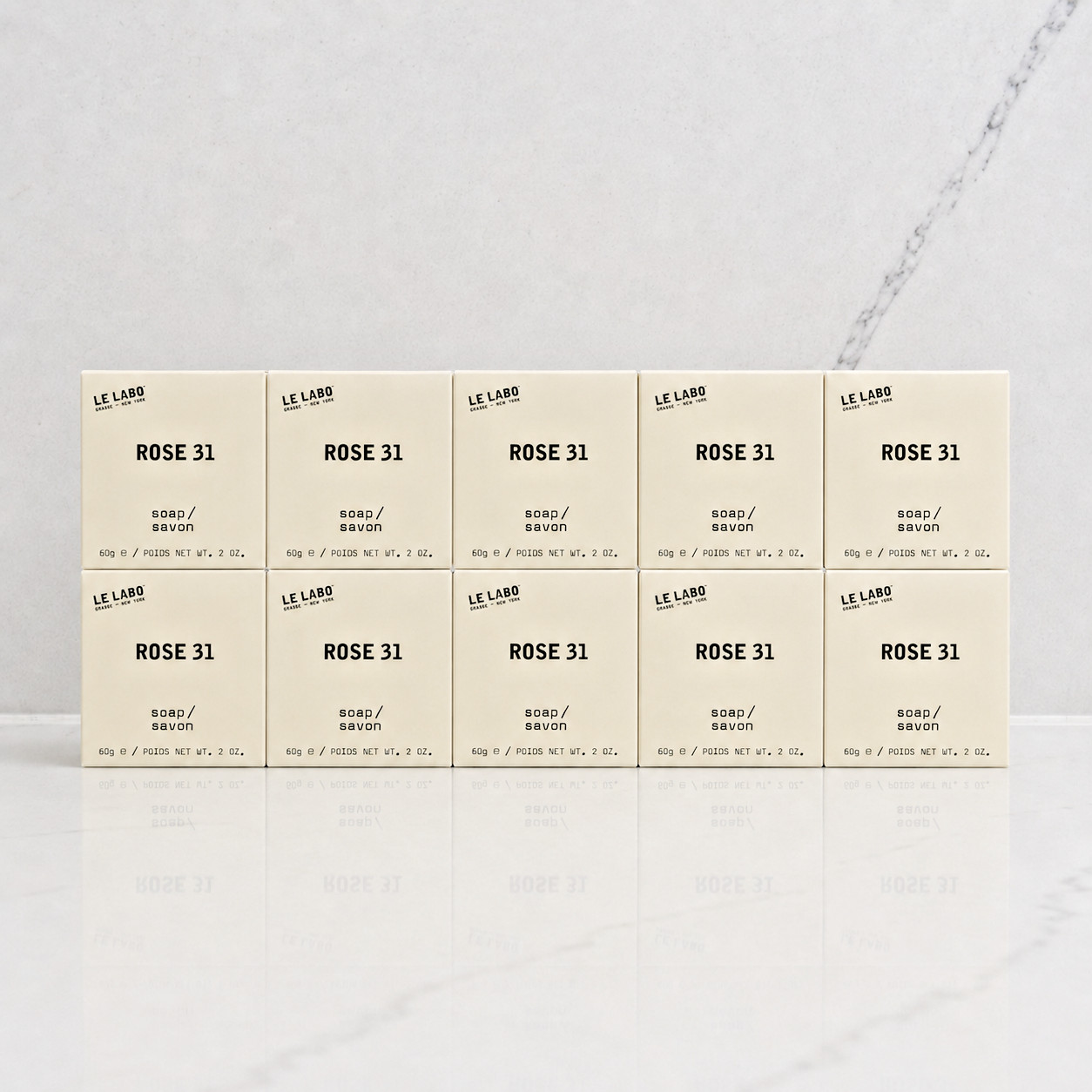 10 PACK – Le Labo Rose 31 Bath Bar, 2oz/60g Set Individually Wrapped, Boxed Soap
