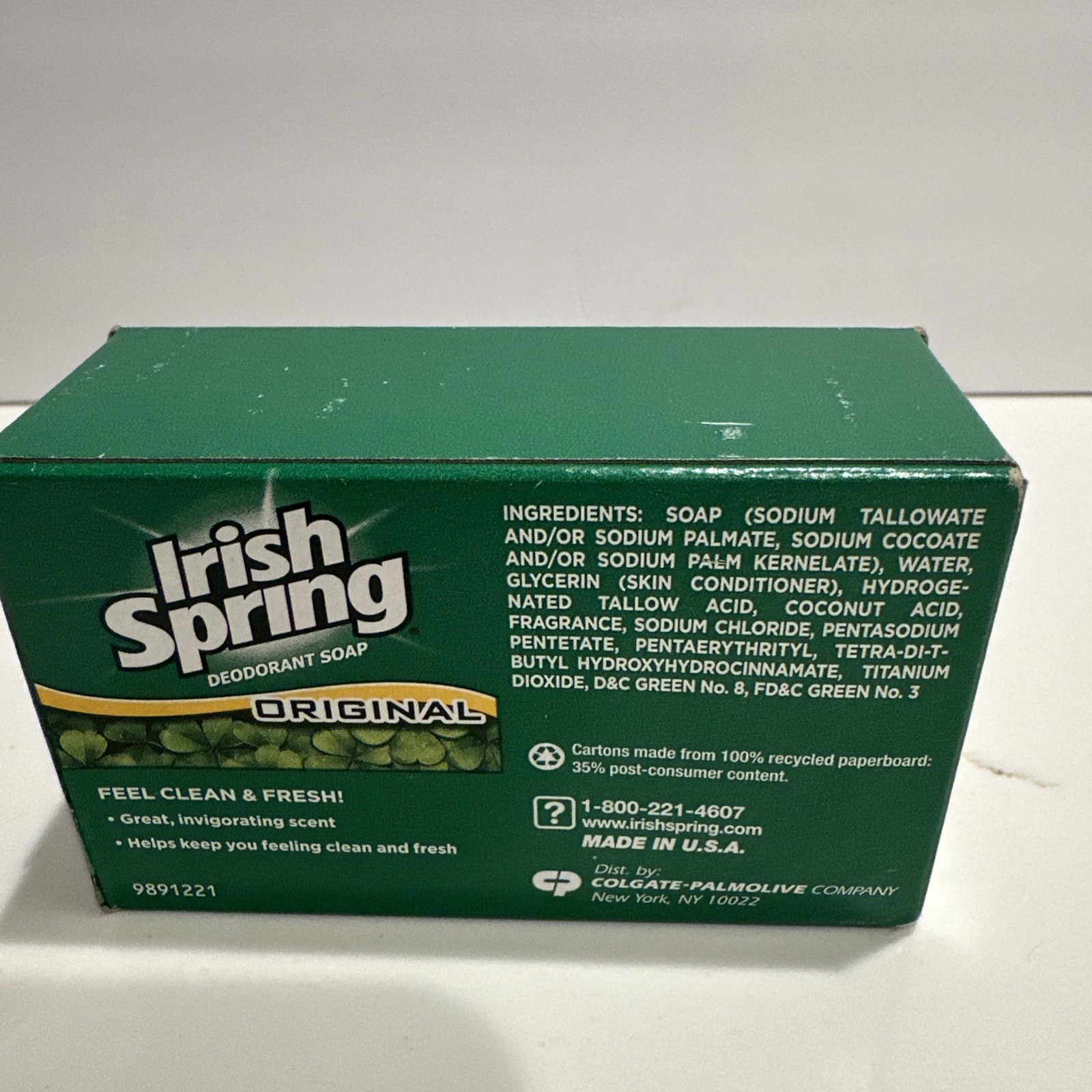 Irish Spring Original Deodorant Bar Soap, 4.0 Ounce Bath Size – Single Bar