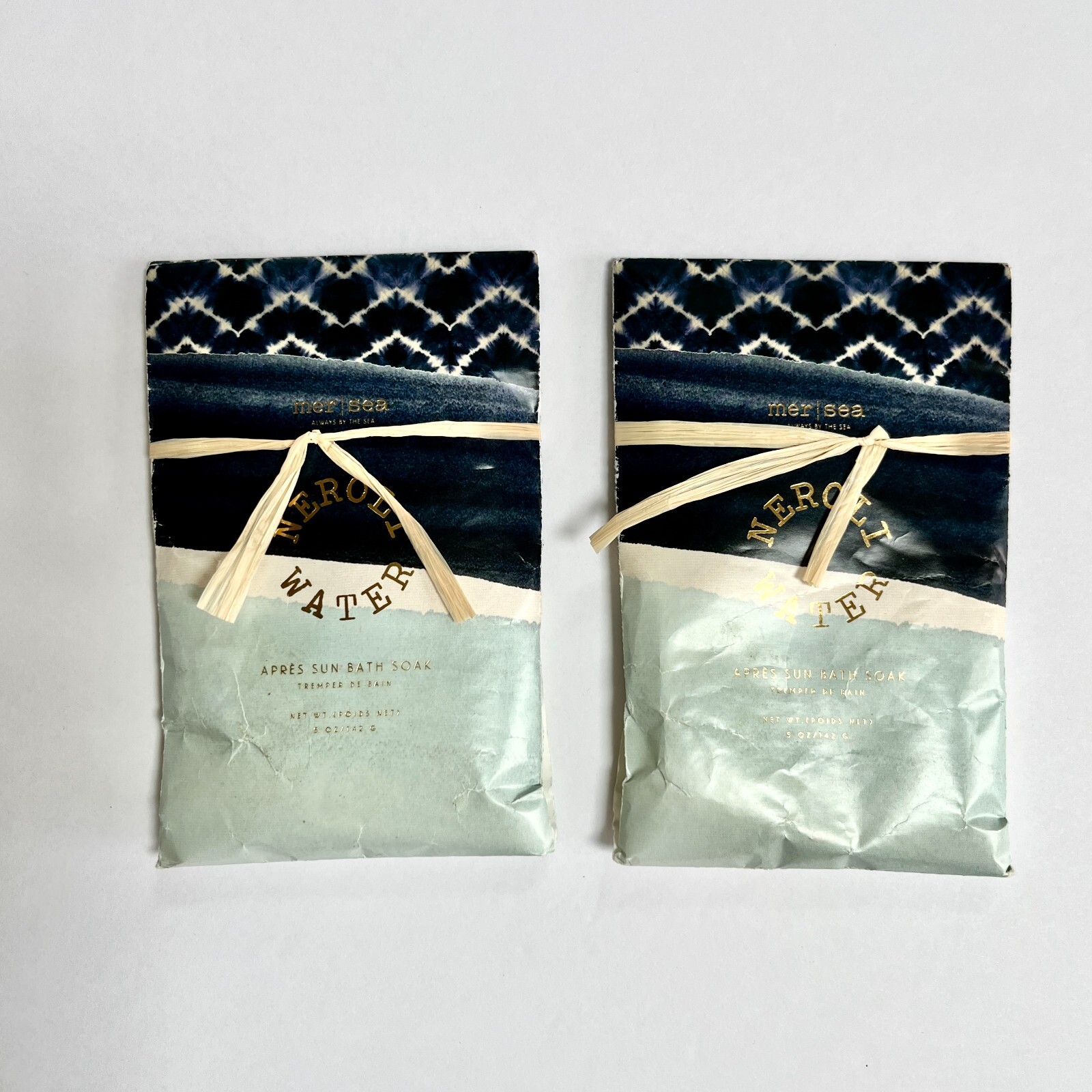 Anthropologie 2 Qty MerSea Neroli Water Apres Sun Bath Soak 5 oz Pouches New