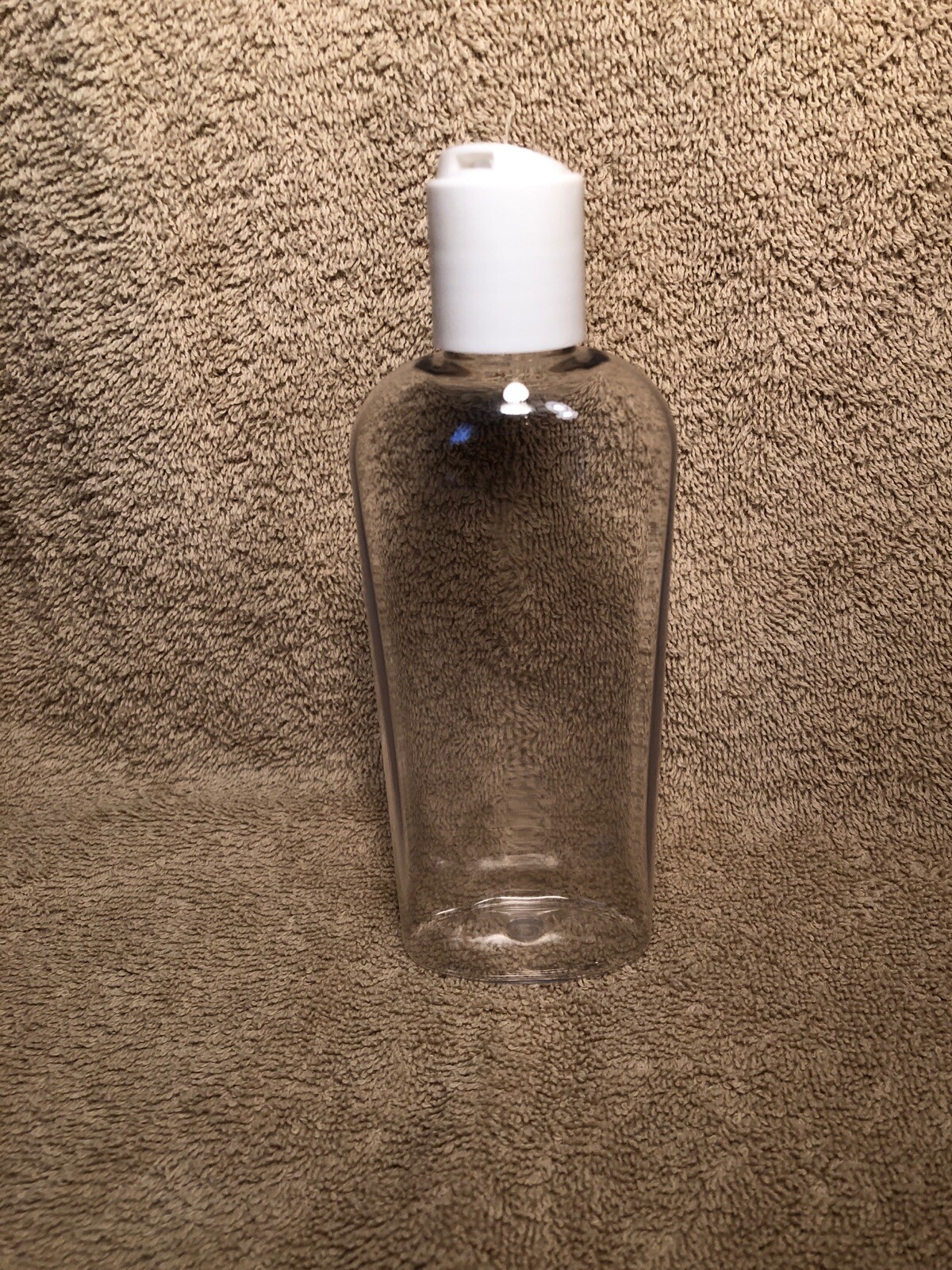 6 oz clear PET Cosmo Oval BPA free Bottles 24/410 White Disc Top Cap lot 6 SALE
