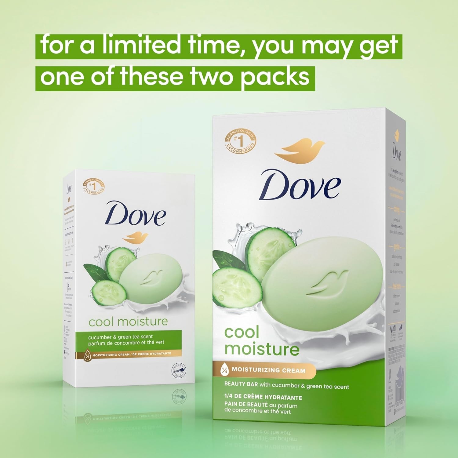 Luxury Cucumber & Green Tea Dove Beauty Bar Soap, 6 Bars – Soft & Hydrated Skin
