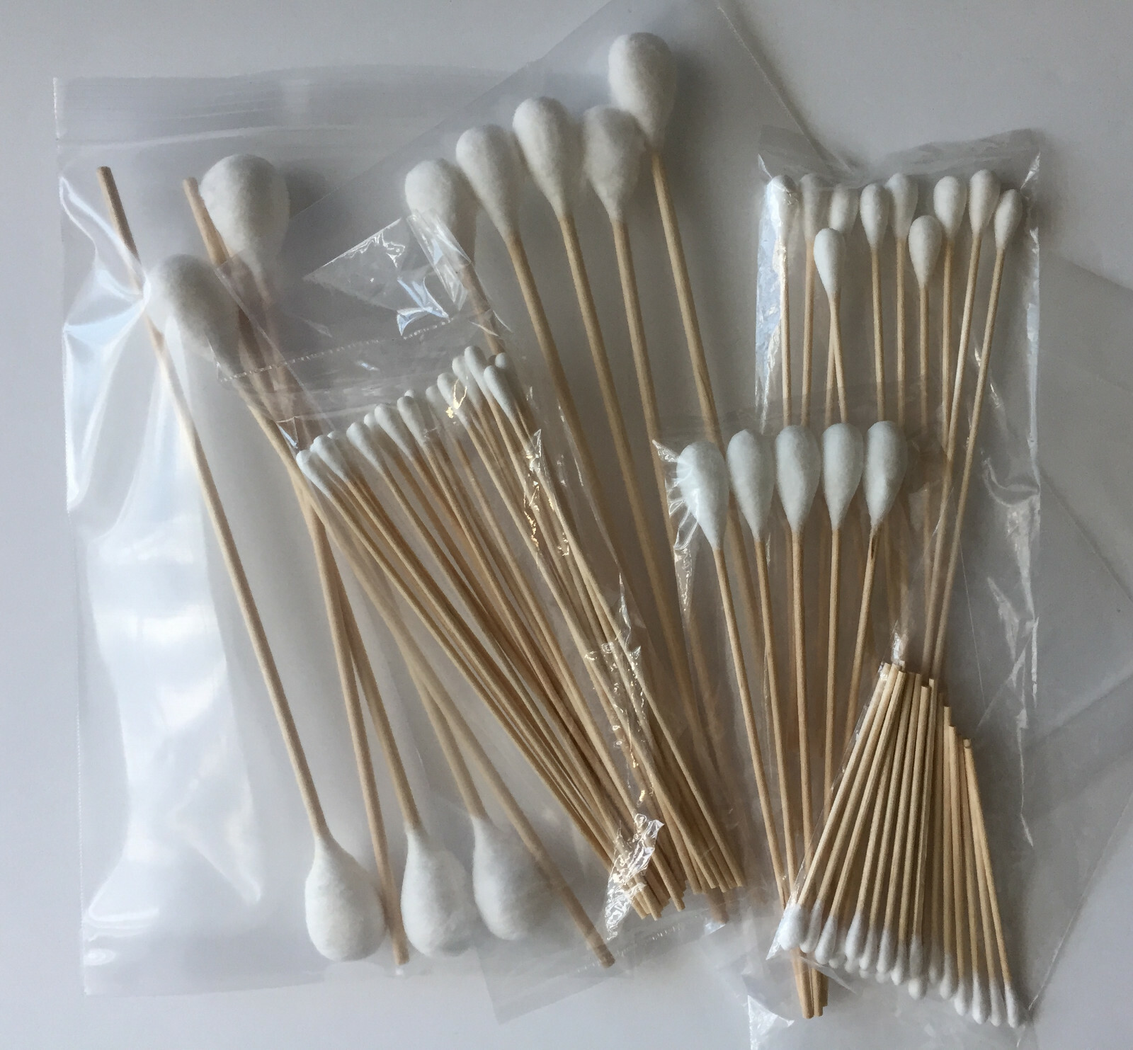 Wooden Cotton Swabs With 6″ & 8″ Sticks Six Sizes For Gun Cleaning and more