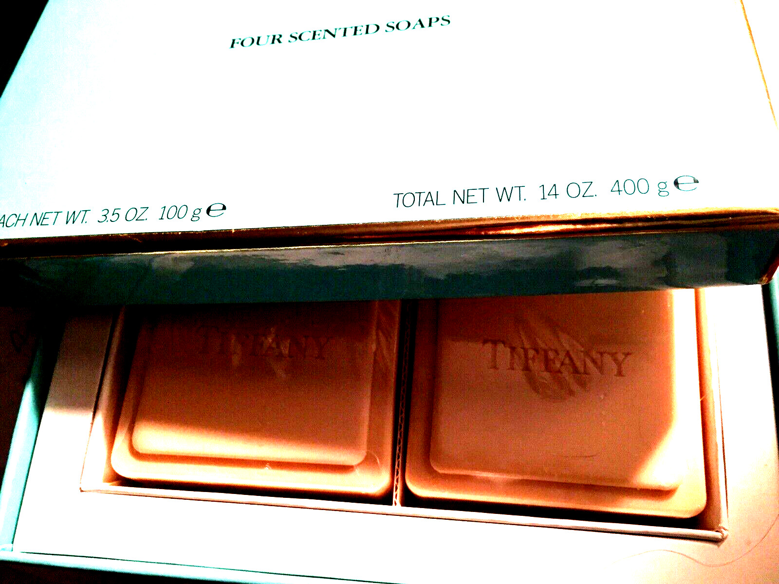 TIFFANY&CO PERFUME SCENTED 4 SOAPS ORIG BOX 3.5OZ 100gm/14oz 400gm SEALED MINT