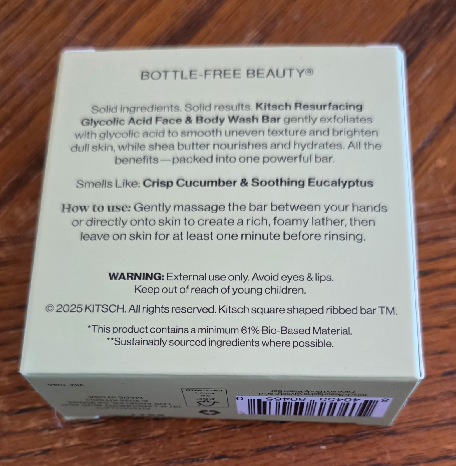 Kitsch Body Bar No Parabens Phthalates Silicones Sulfates Artificial Fragrances