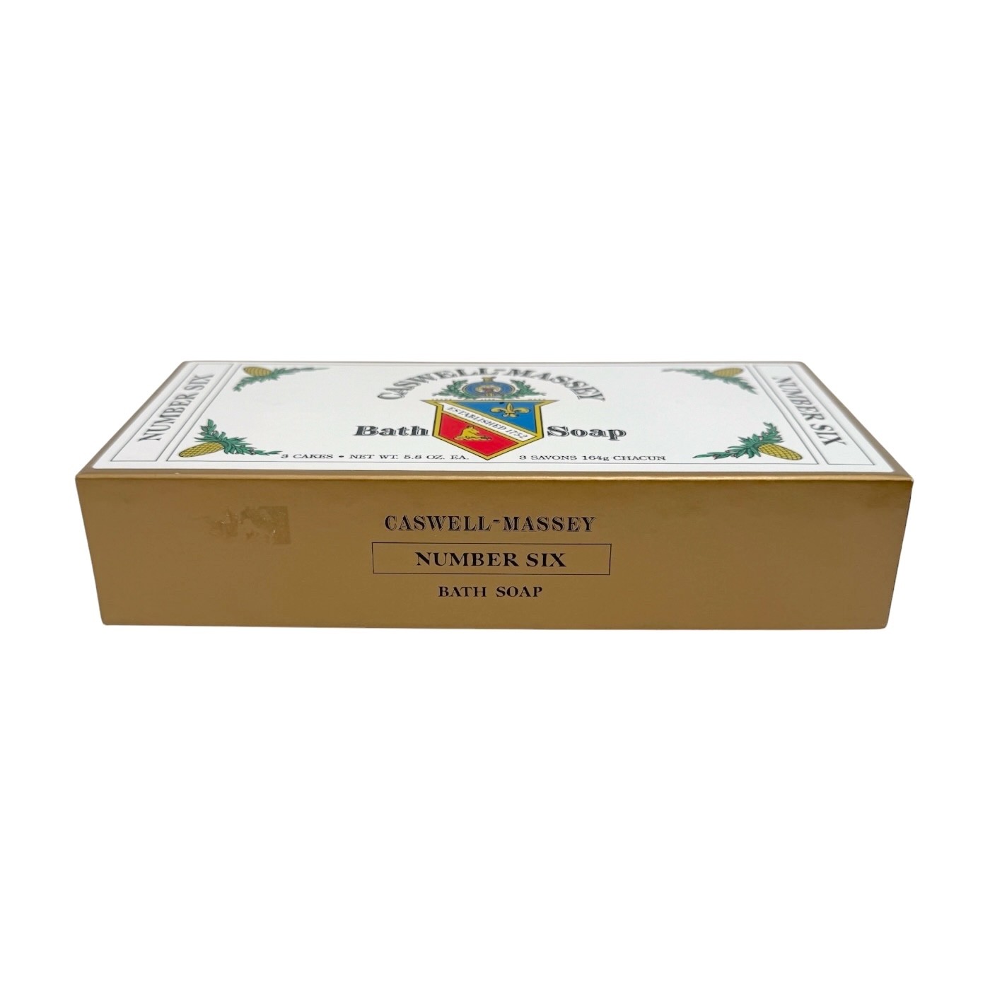 Box of 3 Caswell Massey NUMBER SIX Bath Soap Bars Wrapped New in Box Original
