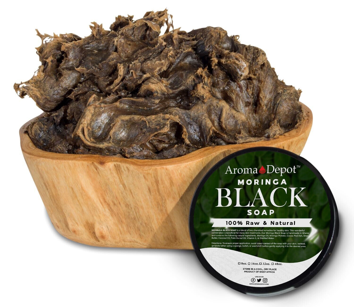 Black Soap 1 lb. Natural Black Soap PASTE Body & Face Wash For Acne Dark Spot