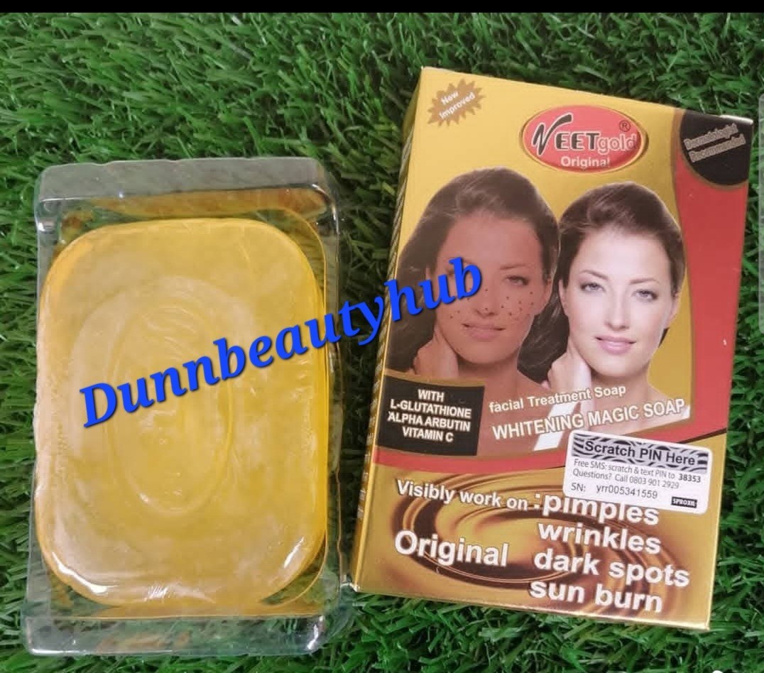 2pcs Veet Gold Facial Treatment Soap Whitening Magic Soap For Dark Spots 100g