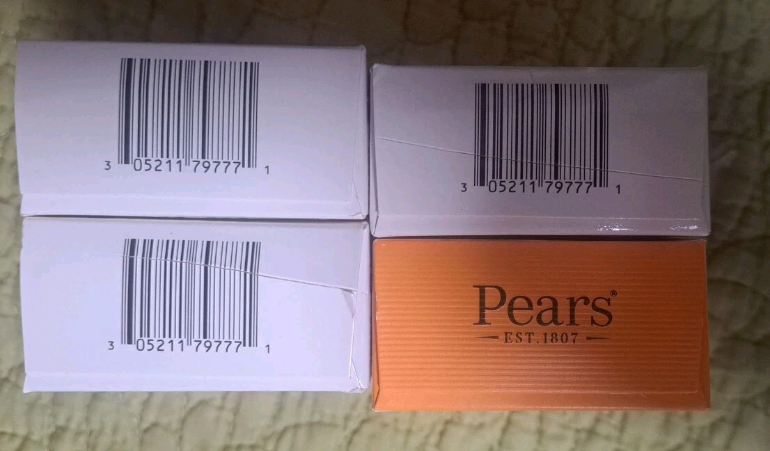 SET OF 4 Pears Transparent Glycerin Bar Soap 3.53 Oz Each ORANGE COLOR NEW