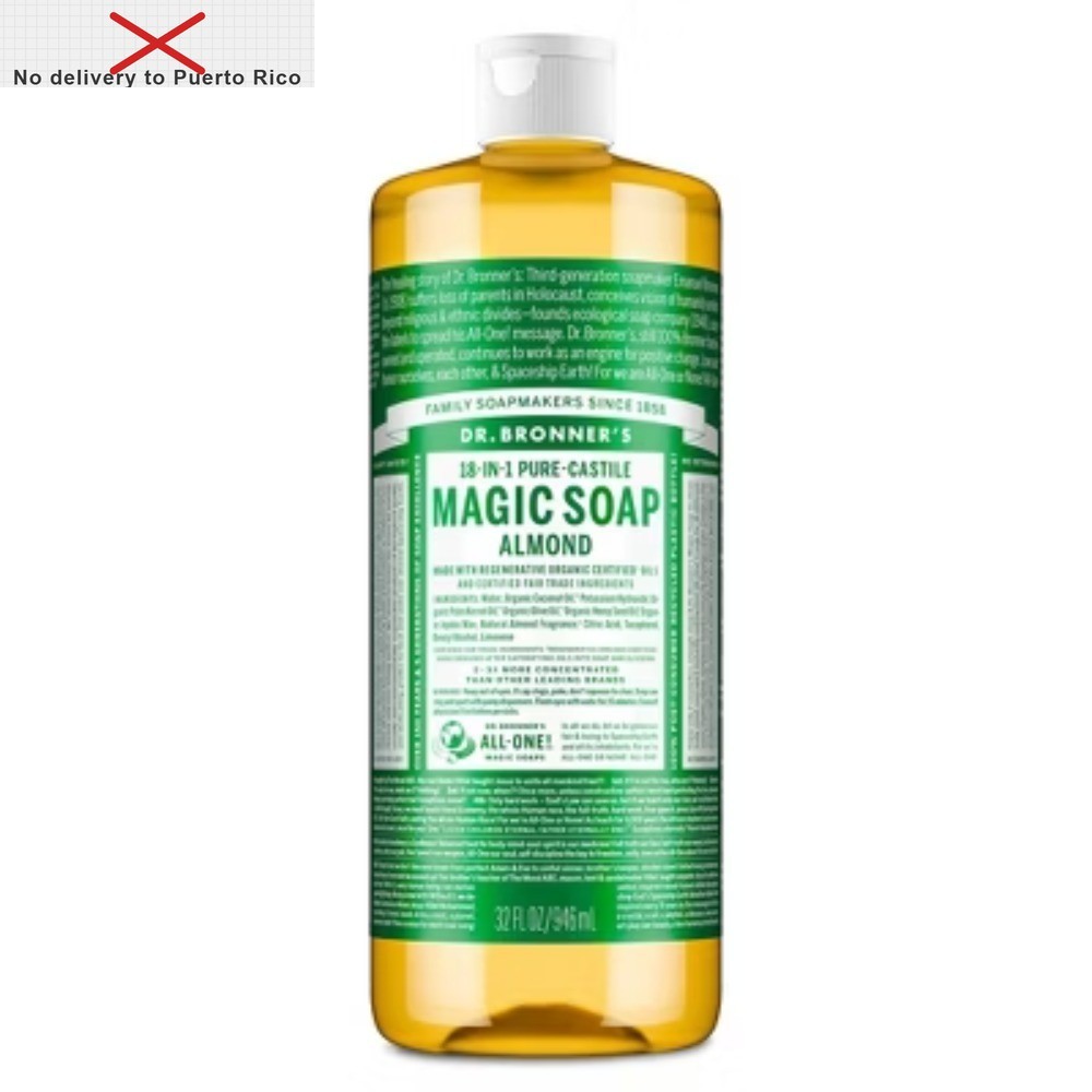 Magic Pure Castile Liquid Soap Bodywash – Almond – 32 fl oz: Paraben-Free,Vegan