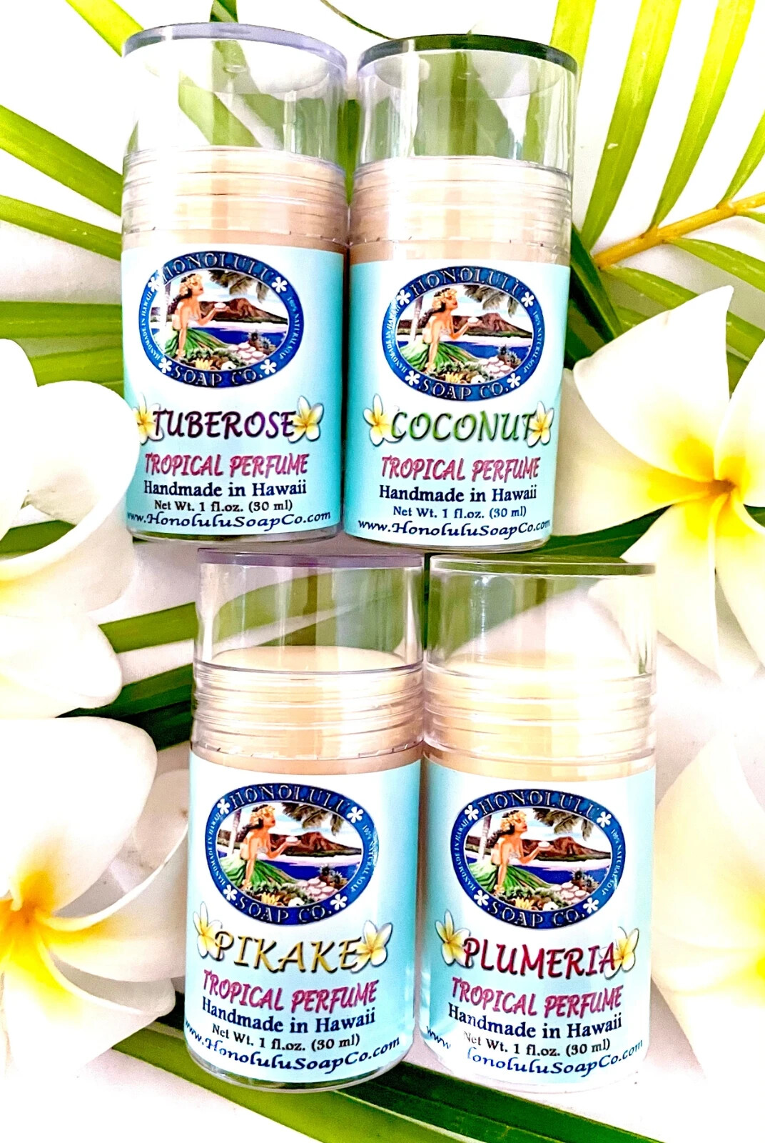 Honolulu Soap Company – COCONUT Solid Perfume – 1oz Push Tube Made in the USA