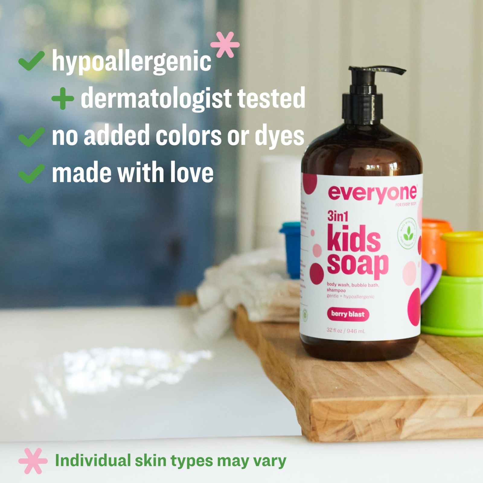 Everyone 3-in-1 Kids Soap, Body Wash, Bubble Bath, Shampoo, 32 Ounce (Pack of…