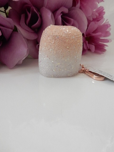 Bath & Body Works OMBRE PEACH BLING Pocket *Bac Holder Keychain Clip Case