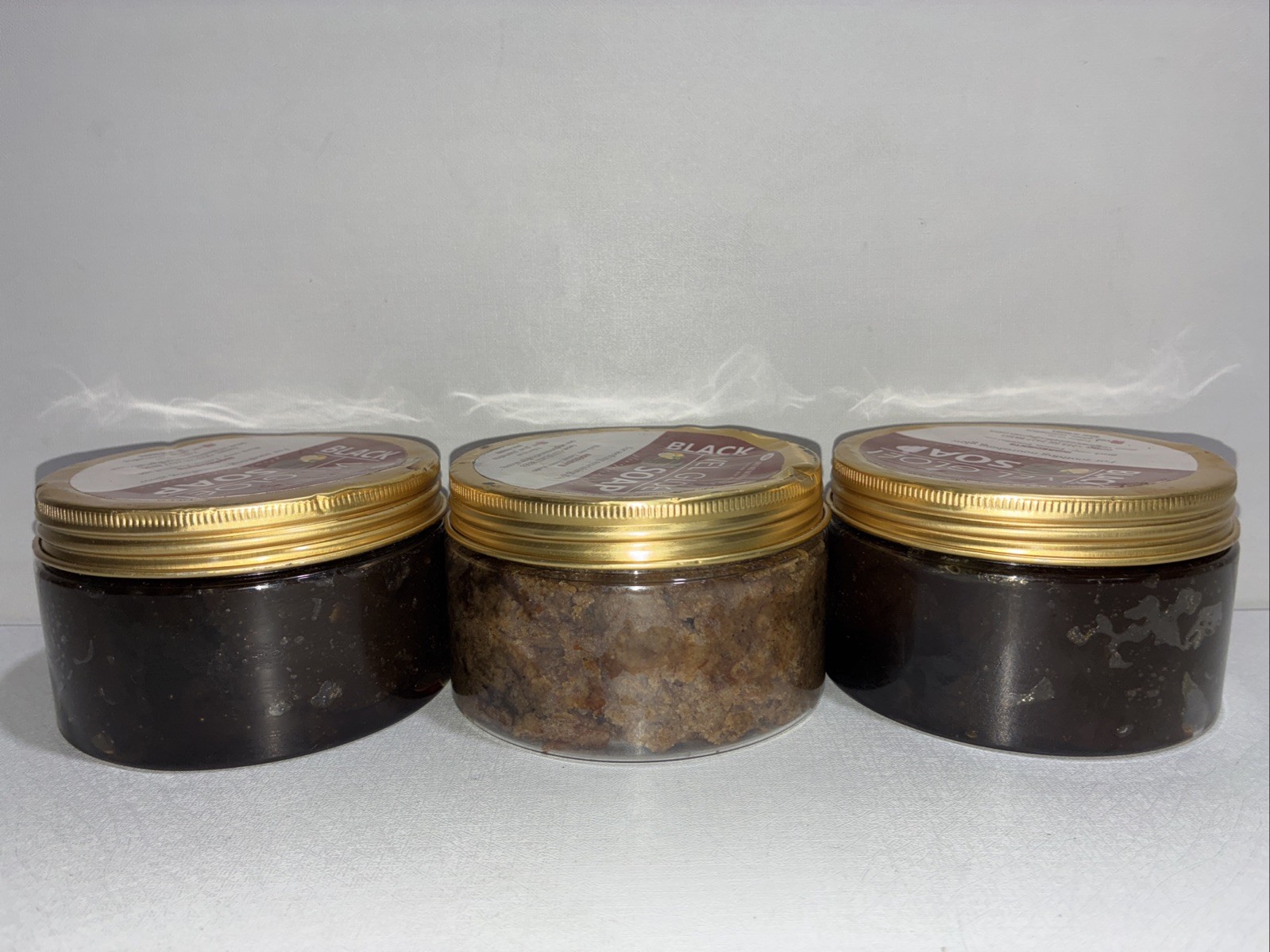 3- New 100% Natural Organic & Unrefined Black Soap W/ Lemon / Damaged Packaging