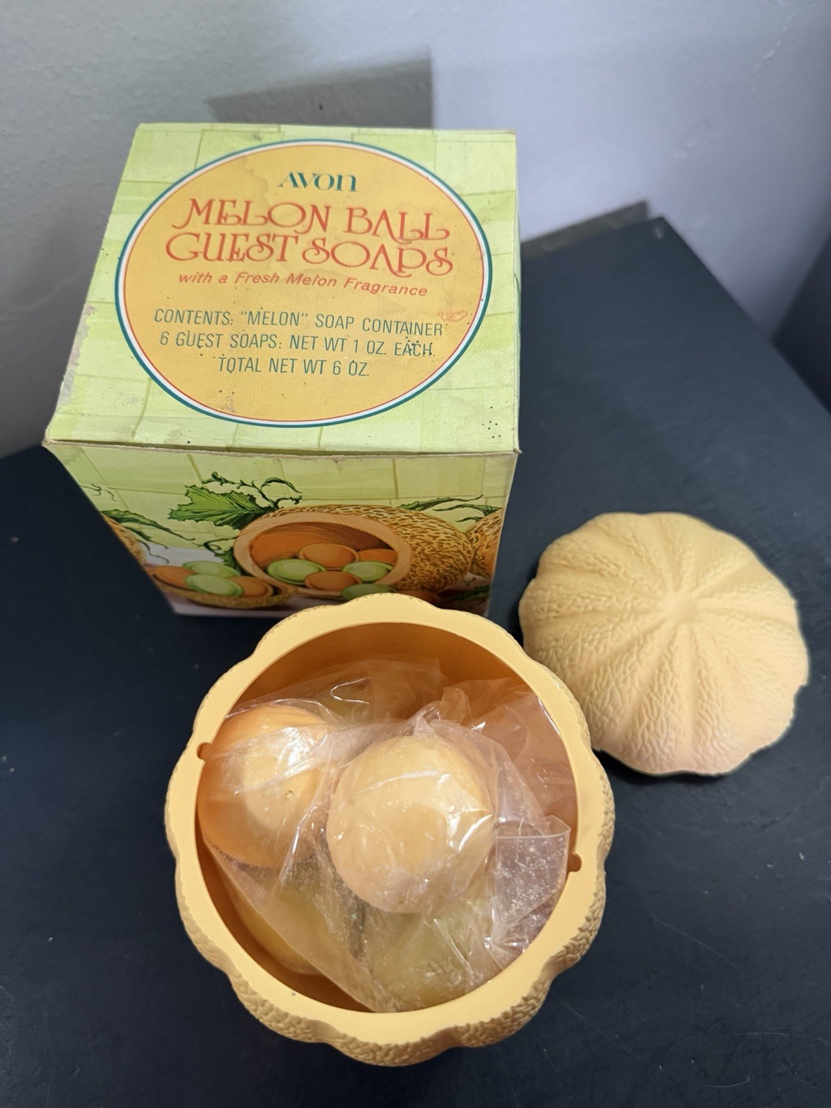 New! Vintage 1973 Avon Melon Ball Guest Soaps In Original Box With 6 Soaps