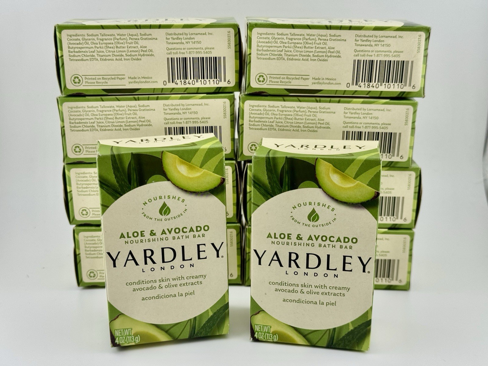 Yardley London Aloe & Avocado Nourishing Bath Bar Soap 4oz X 10 Bars