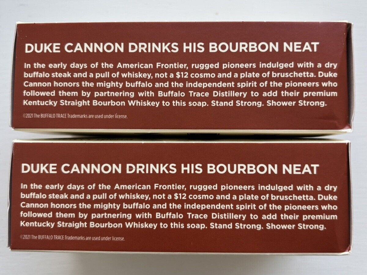 (2 LOT) Duke Cannon Bourbon Whiskey Bar Soap 10 oz Mens Oak Barrel Scent – New