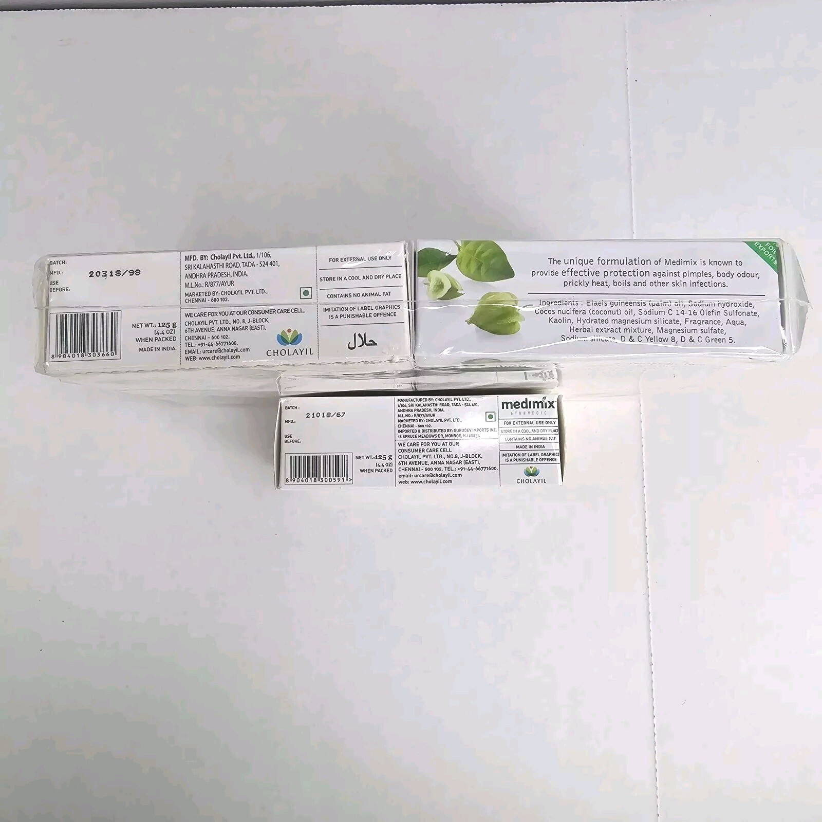 MEDIMIX AYURVEDIC Bar Soaps Lot of 5 4.4 oz Sandal Glycerin Turmeric Argan Herbs