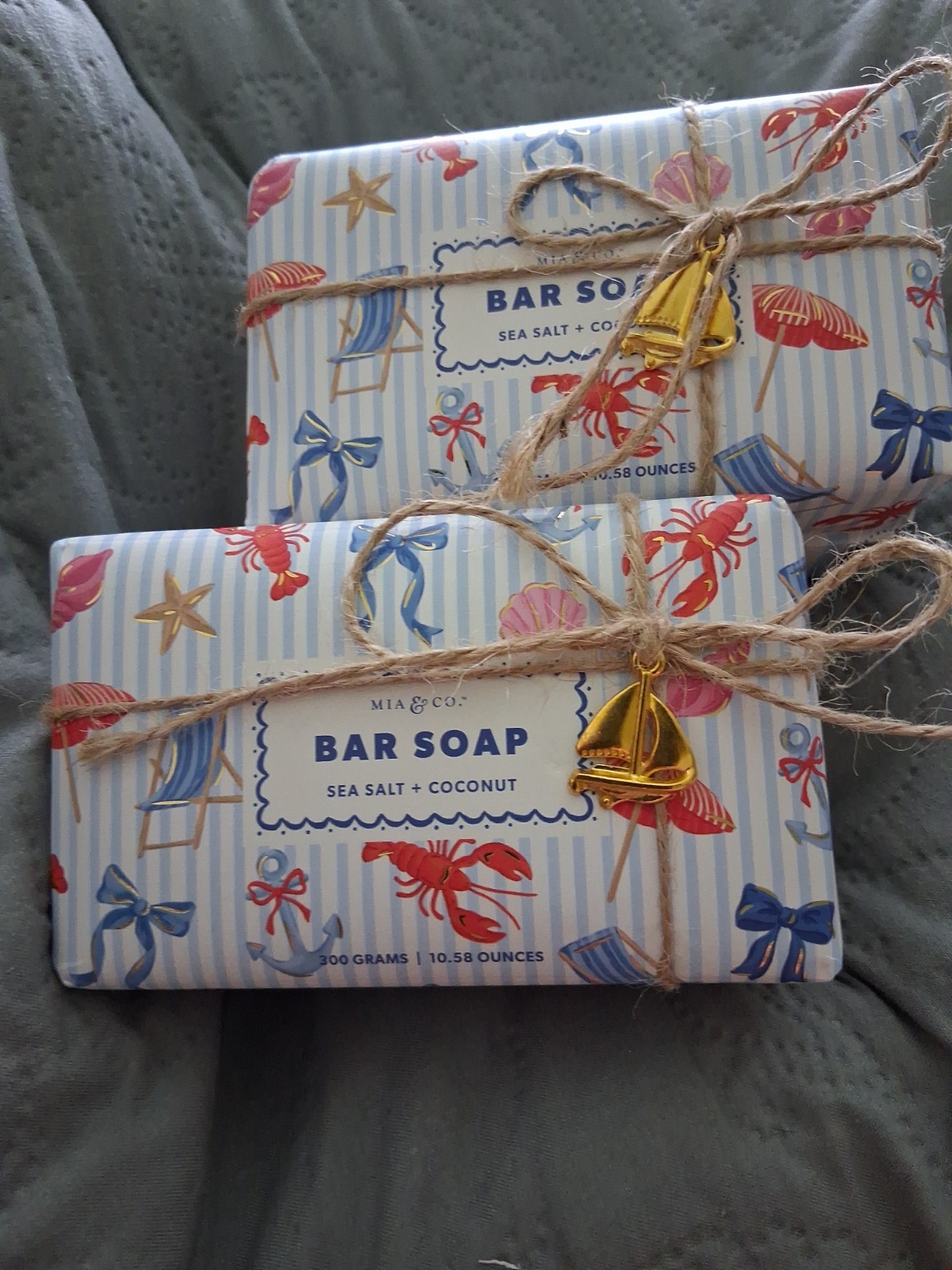 2-Pack Mia & Co. ~ Harbor Breeze & Sea Salt Coconut Bar Soap 10.58 oz. Each