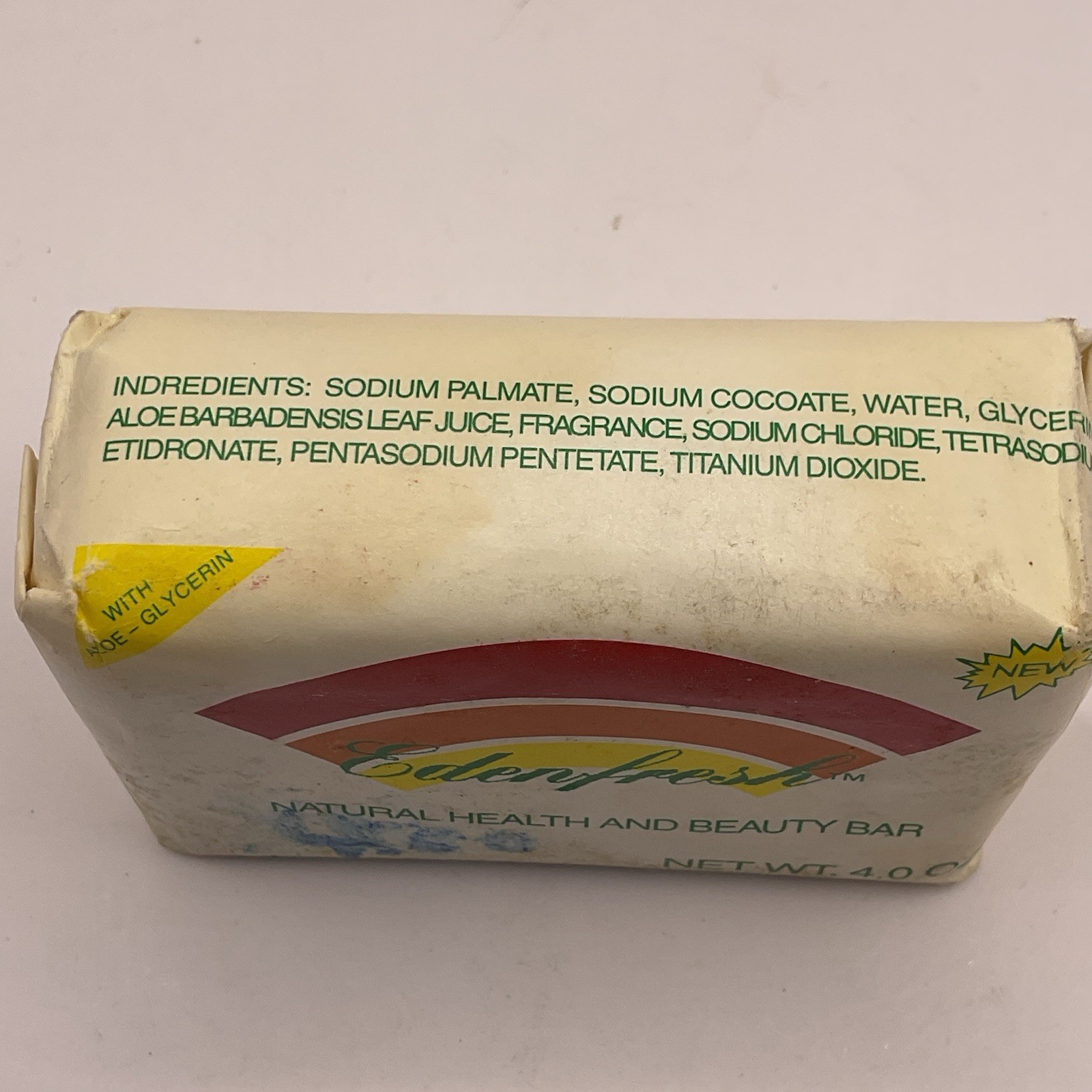 Edenfresh Beauty Bar Natural Health Vintage 2000 Face & Body Aloe & Glycerin