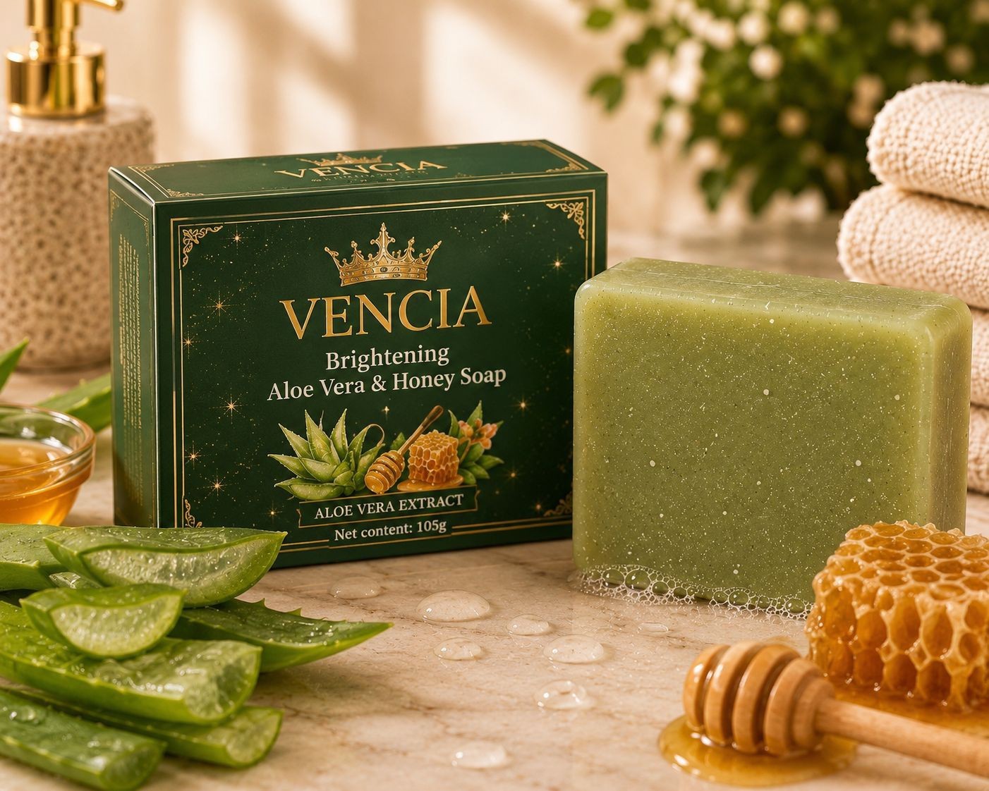 Vencia Brightening Body Bar Soap Lemon, Carrot, Papaya, Aloe Vera, Honey 105g