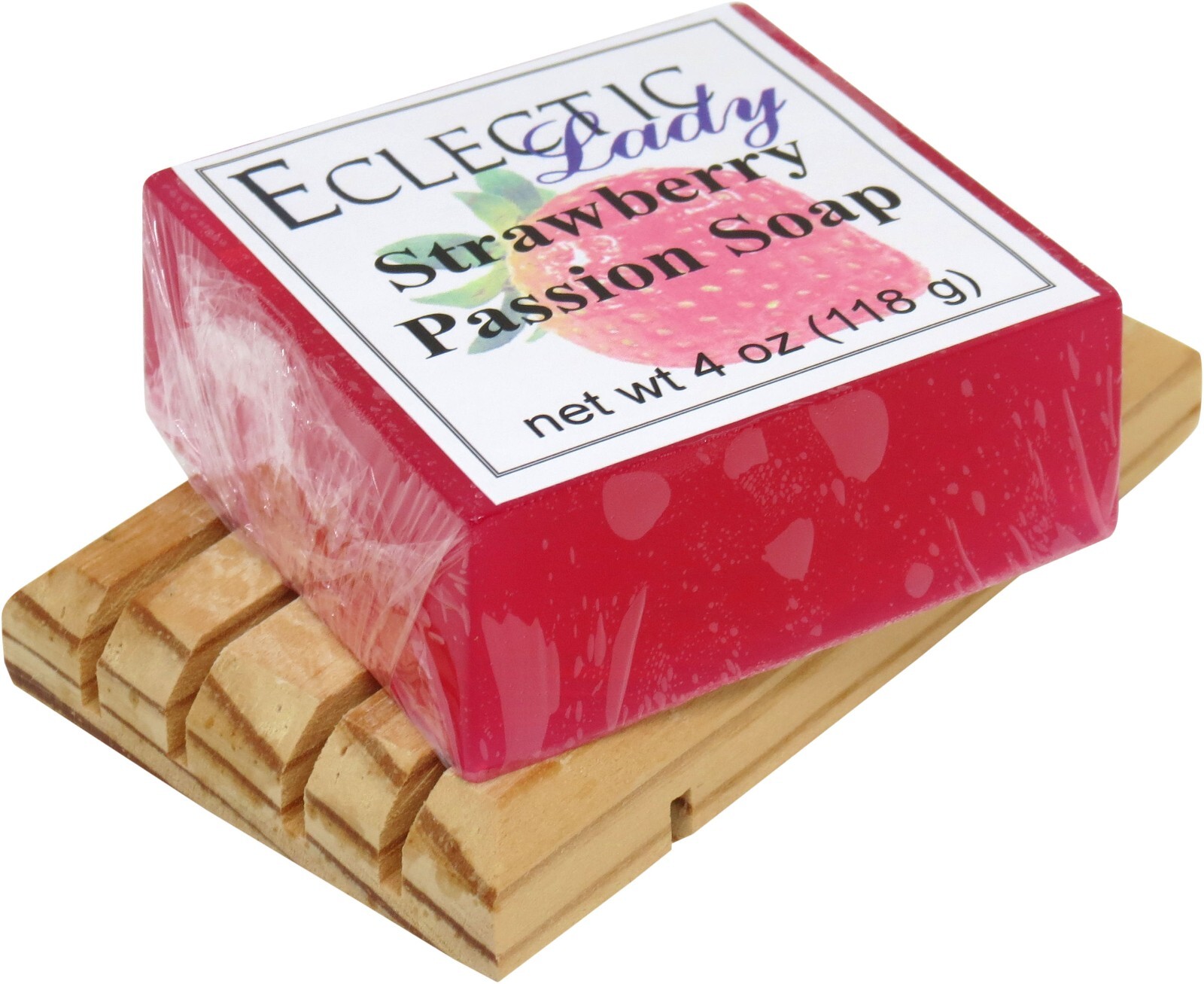 Strawberry Passion Glycerin Soap by Eclectic Lady, 4 oz Bar