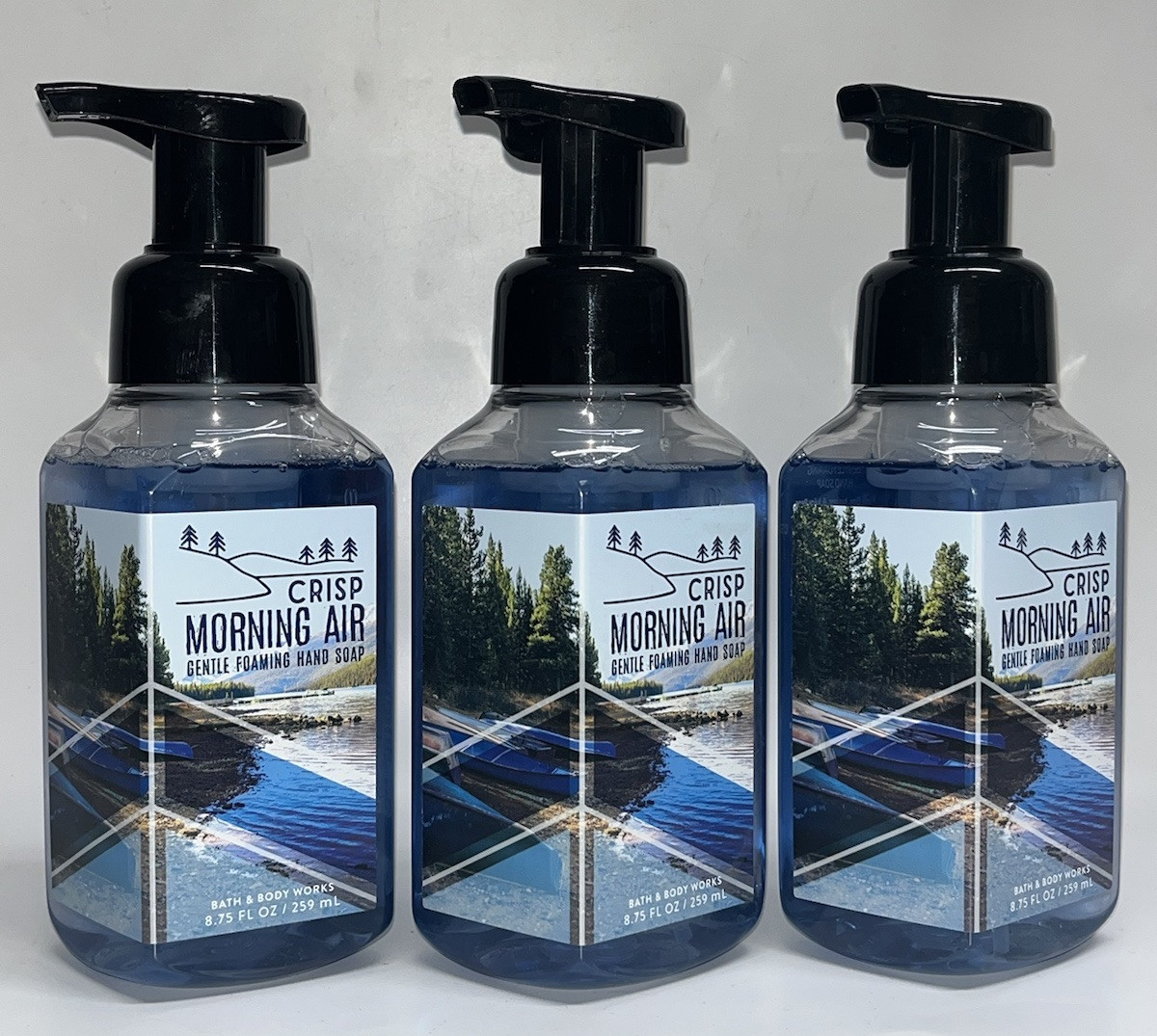 3 Crisp Morning Air Gentle Foaming Hand Soap Bath & Body Works 8.75 Oz