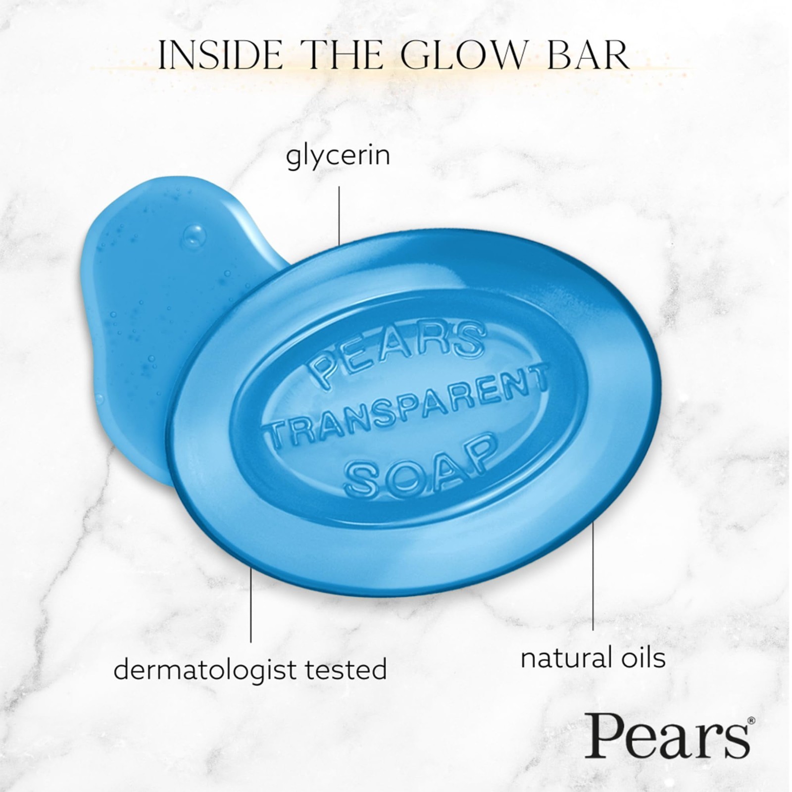Pears Transparent Soap Bar 125g Pure & Gentle Amber Natural Oils Mint Lemon Pack