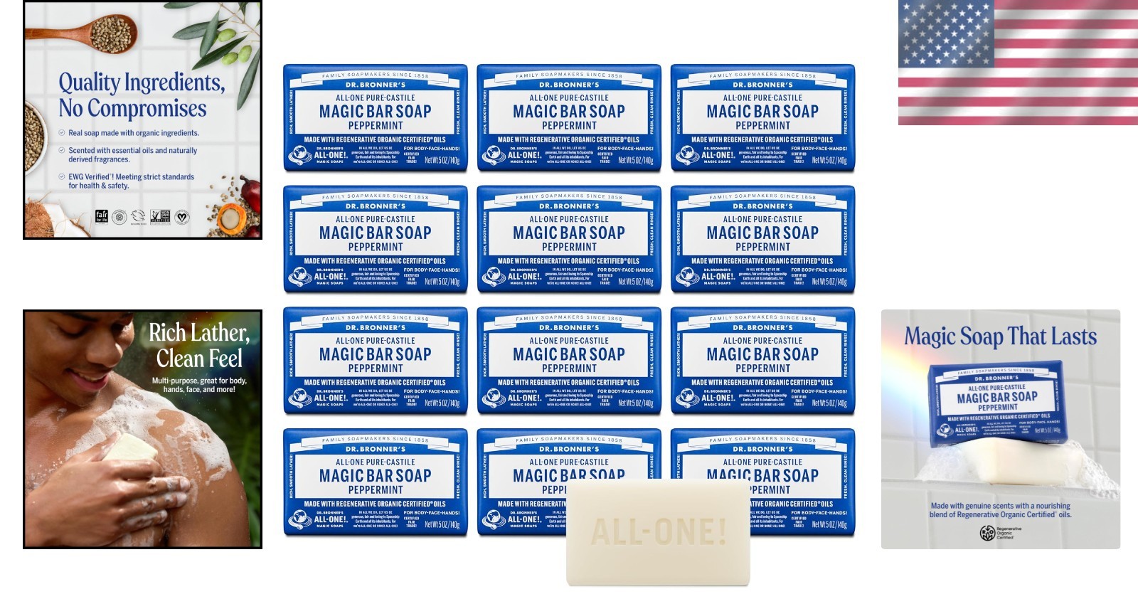 Refresh Your Skin: 12-Pack Peppermint Pure-Castile Bar Soap, & Smoothening