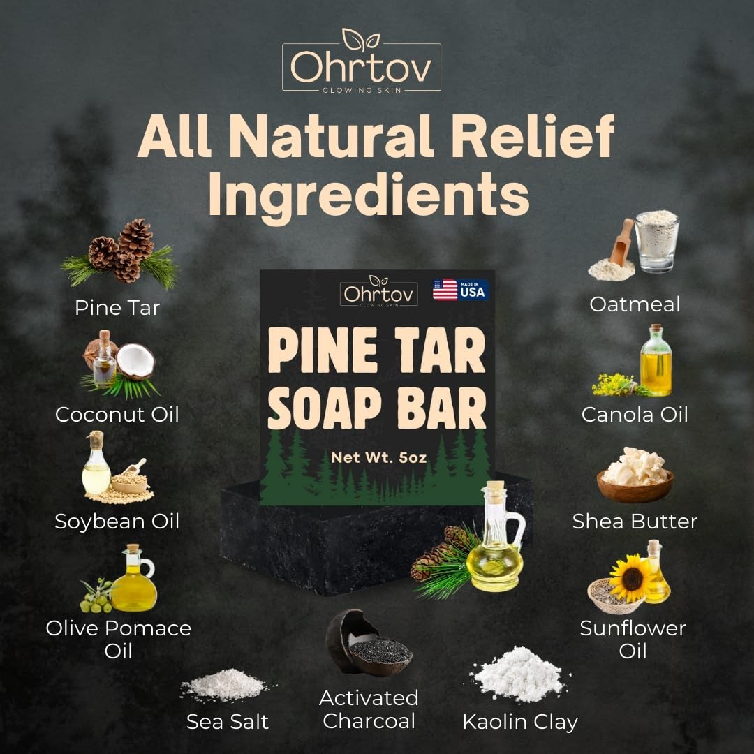 Earth-Based Pine Tar Soap – Cleansing Bar for Acne, Psoriasis & Skin Health