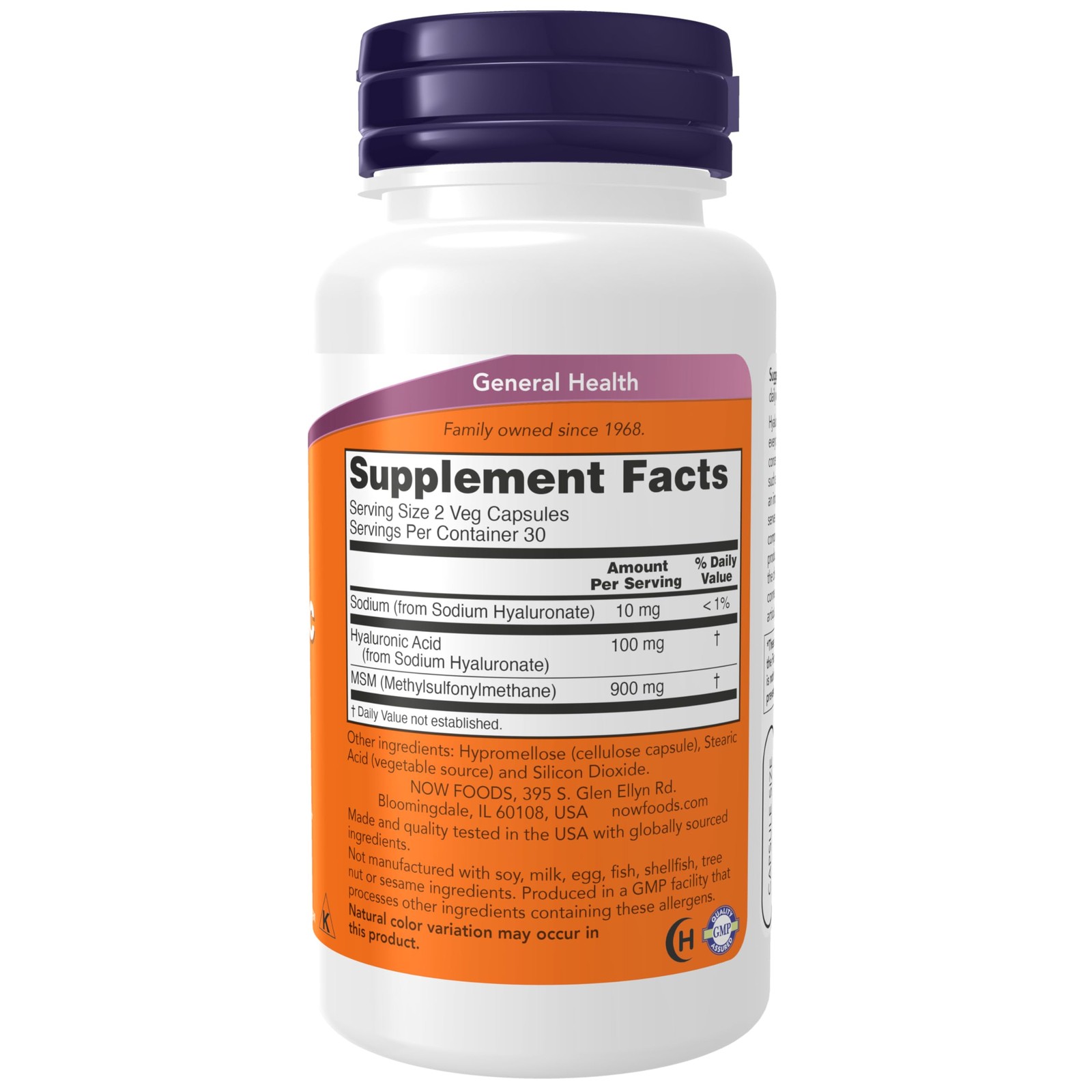 NOW Supplements, Hyaluronic Acid 50 mg with 60 Count (Pack of 1), Off White
