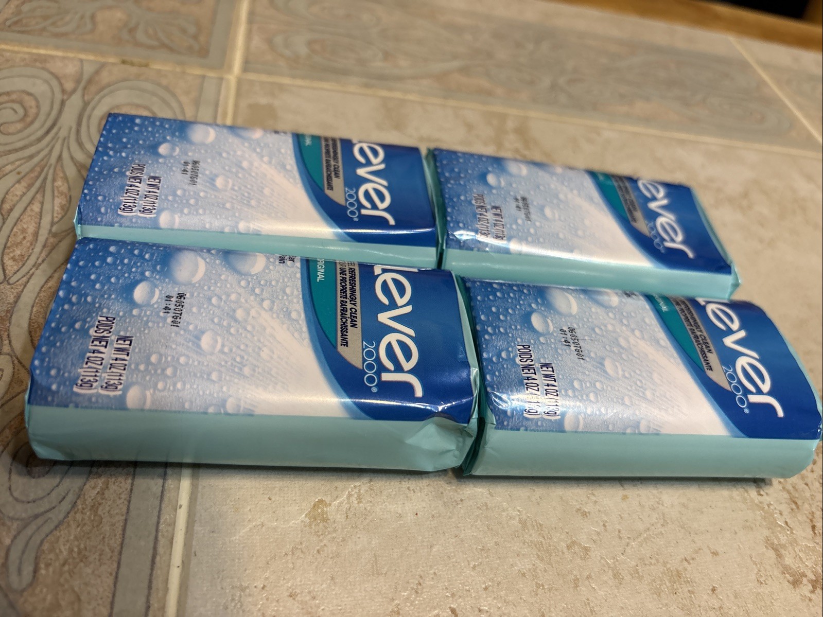 Lever 2000 3X Lot Of 4Original Feel Refreshingly Clean Bar Soap Boxed, 4 Oz