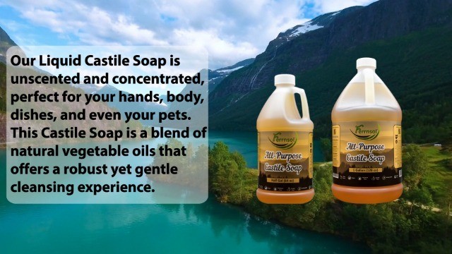 Unscented Castile Liquid Soap Refill 64oz – Natural Multi-Purpose, Non-Toxic