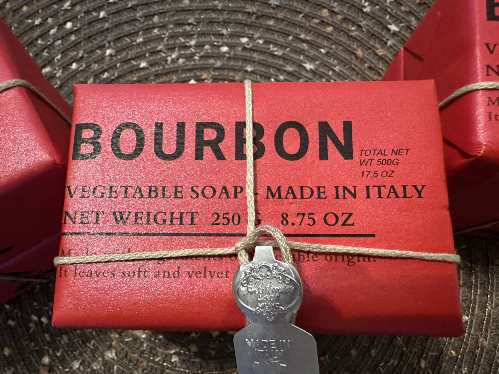 ALCHIMIA For Men BOURBON Vegetable Bar Soap 6 x 8.75 oz. Italy