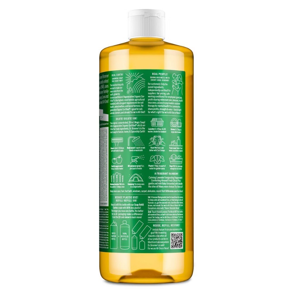 Magic Pure Castile Liquid Soap Bodywash – Almond – 32 fl oz: Paraben-Free,Vegan