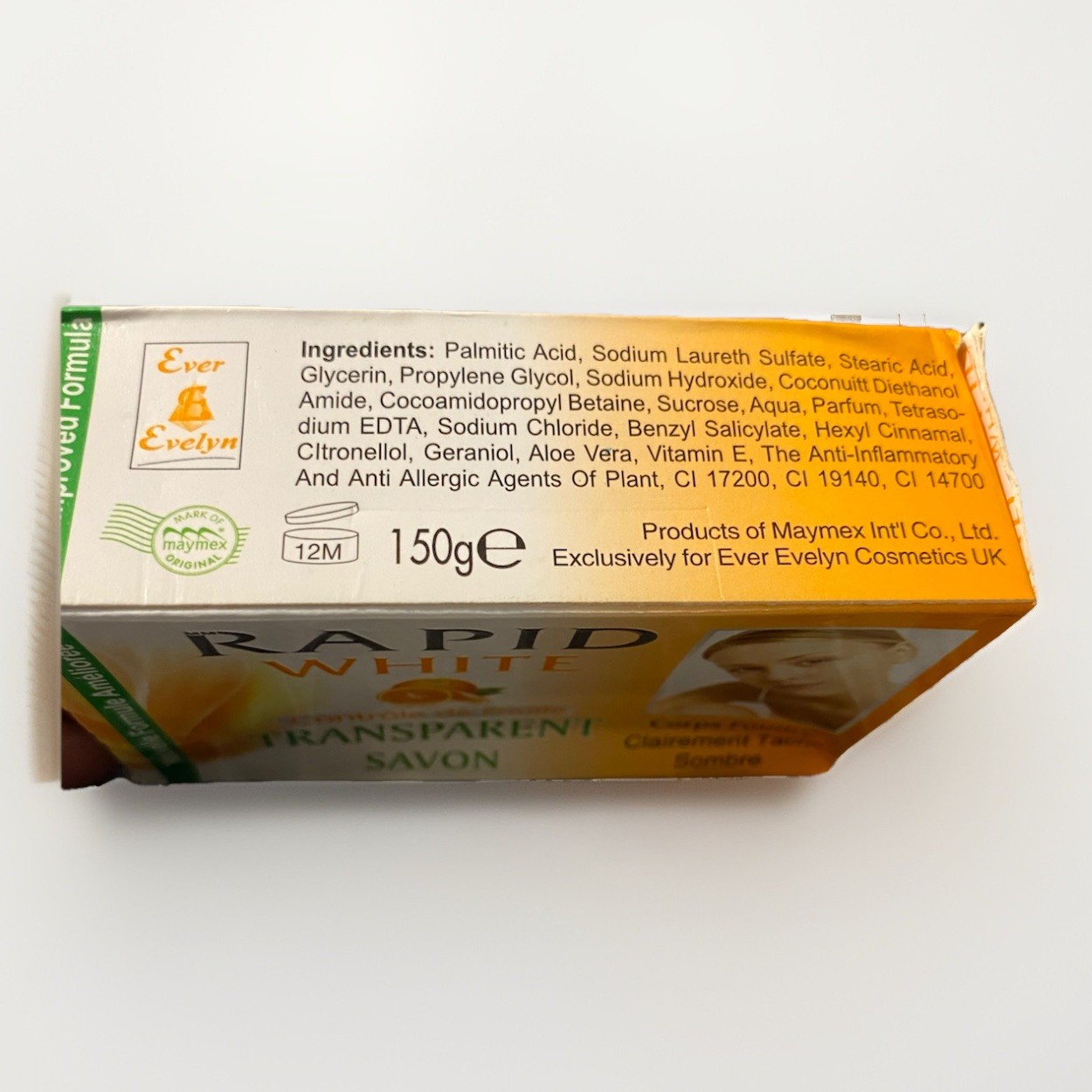 Rapid White Oil Control Soap Transparent Lightening Soap, Clears Dark Spots.