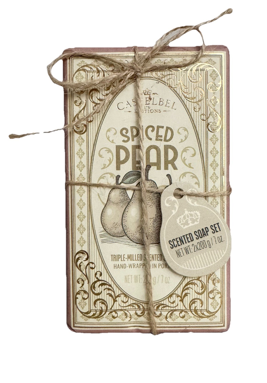 Lot Of 2 Sets Castelbel Spiced Pear Scented Soaps Bar 4 x 7 Oz. (4 Bars Total)