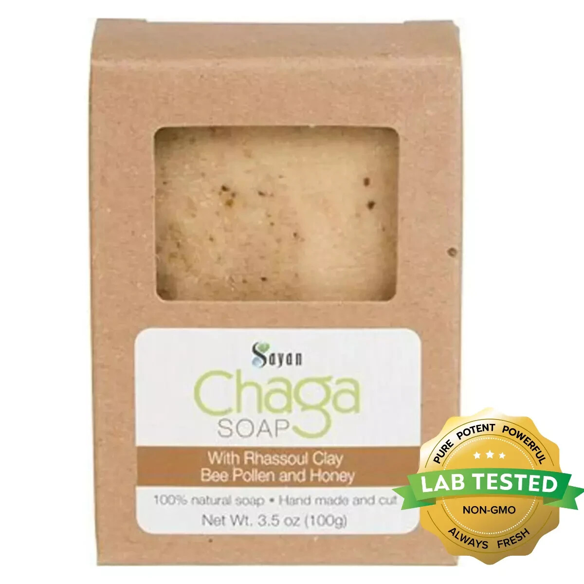 Chaga Mushroom Soap Bar All Natural Hand Made with Clay Bee Pollen & Honey