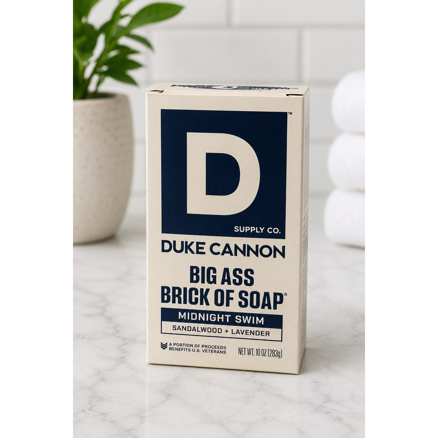 Duke Cannon Big Ass Brick of Soap Midnight Swim Sandalwood Lavender 10 oz New