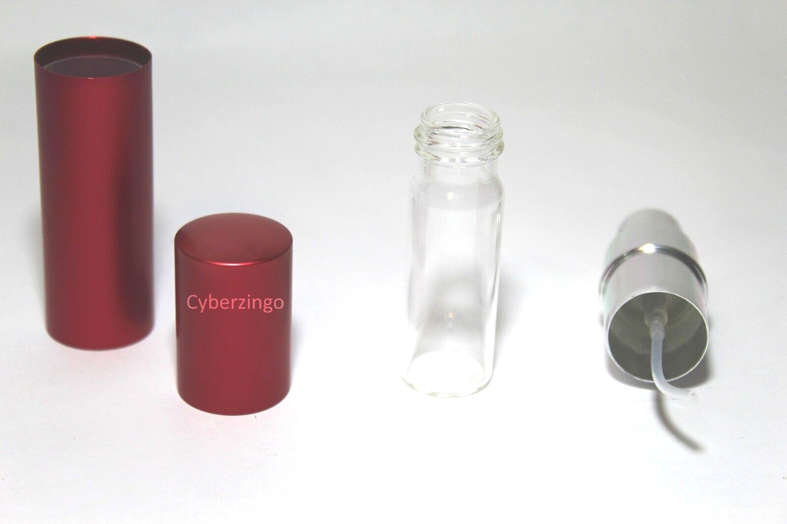 10 ML 3.75 Inch Perfume Spray Fragrance Bottle Red Aluminum Shell Purse Size